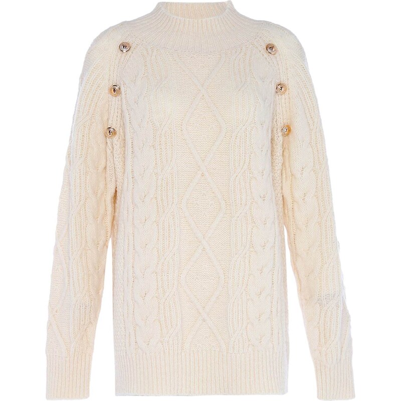 faina Sveter zlatá / biela ako vlna 57221219