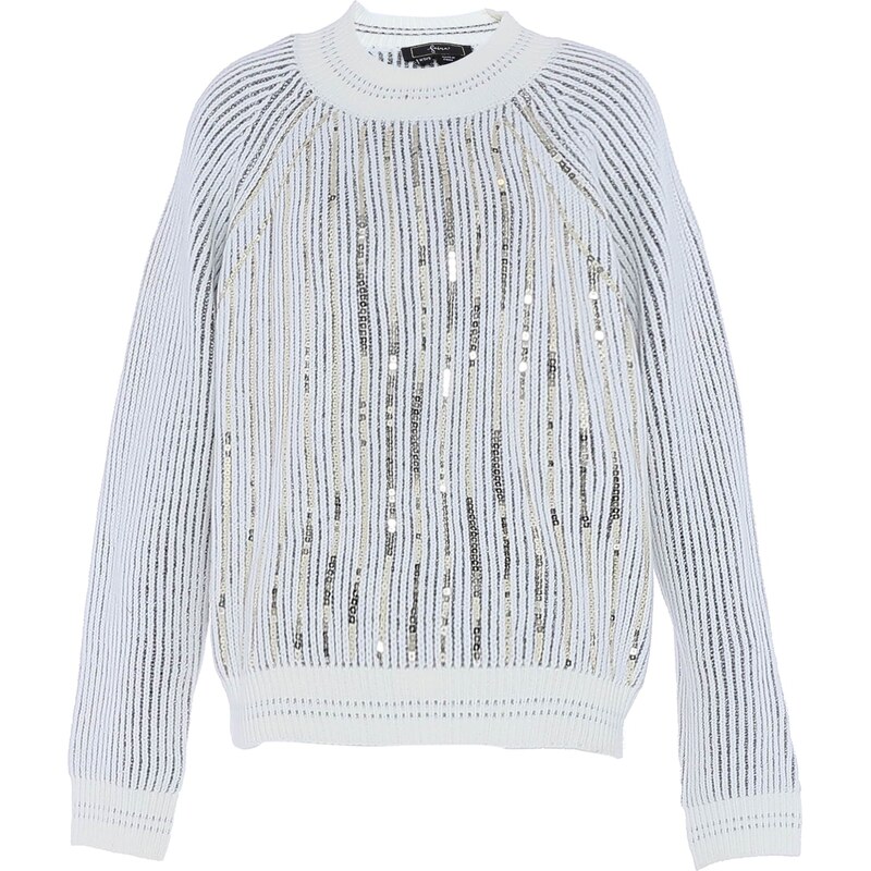 faina Sveter strieborná / biela ako vlna 57221254