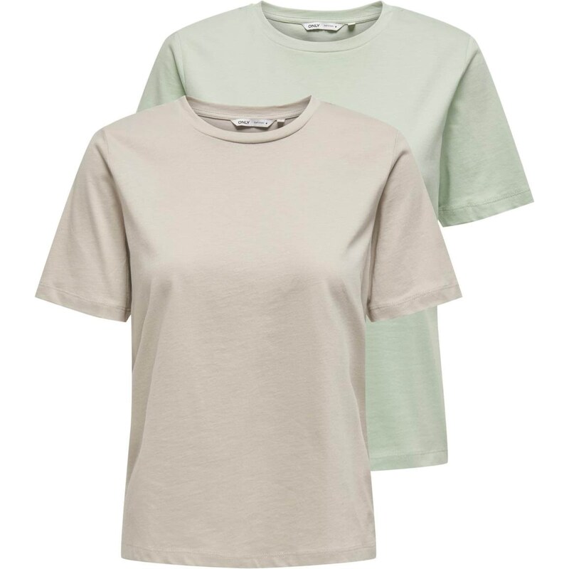 ONLY Tričko sivobéžová / pastelovo zelená 55751688