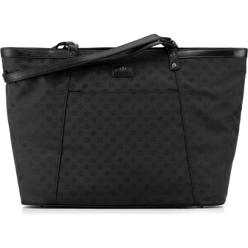 Wittchen Torebka shopperka żakardowa w monogram czarna 98-4E-905-1 66066755