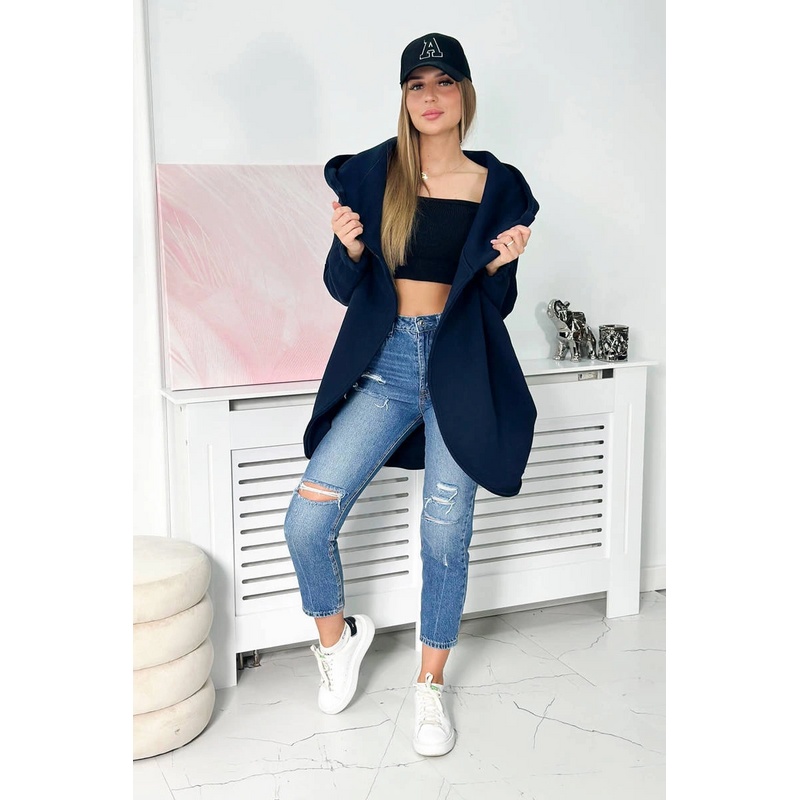 Kesi Krátka mikina na zips tmavomodrá s kapucňou 67392539