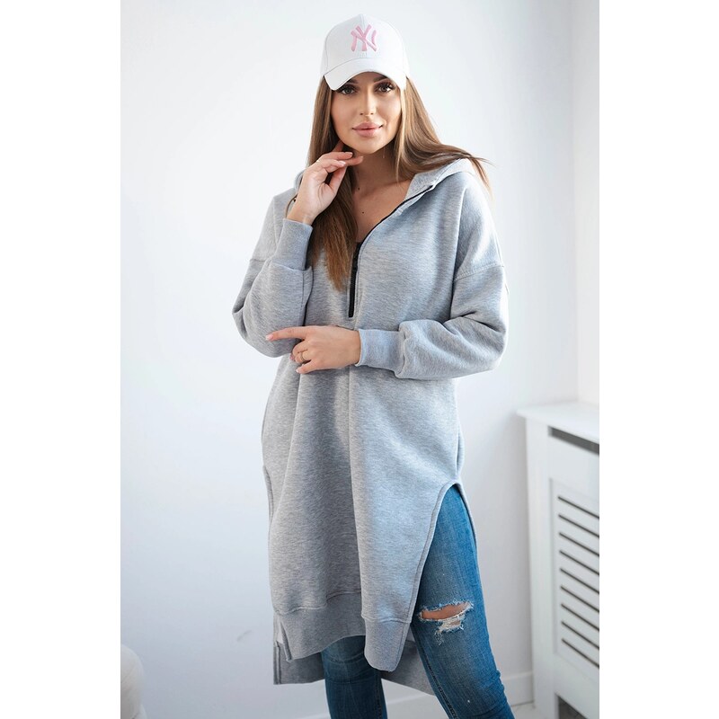 Zateplená mikina Heidi s bočnými rázporkami 63123248