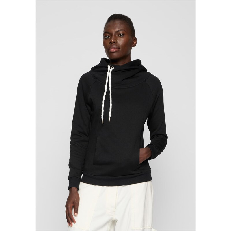 Urban Classics Womens raglan hoodie in black 50682252