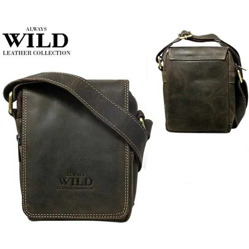 Trendy kožená pánska taška v hnedej farbe 55903370