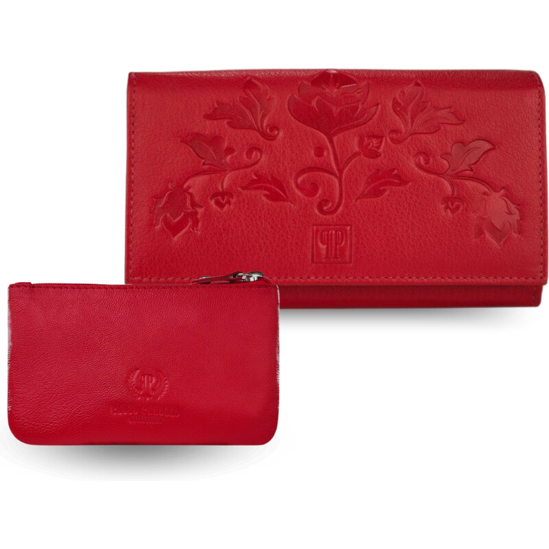 Paolo Peruzzi Dámska kožená peňaženka + kľúčenka ZUP-119-RD | červená 55849822