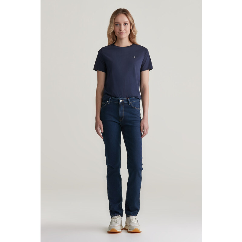 DŽÍNSY GANT SLIM SUPER STRETCH JEANS DARK BLUE BROKEN IN 49041168