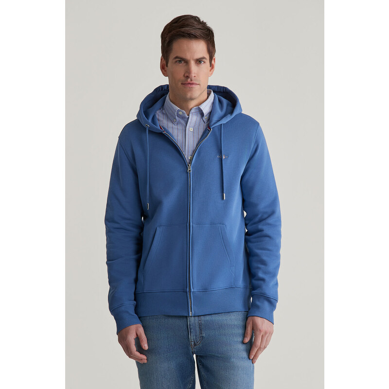 MIKINA GANT REG SHIELD FULL ZIP HOODIE VINTAGE BLUE 55856972