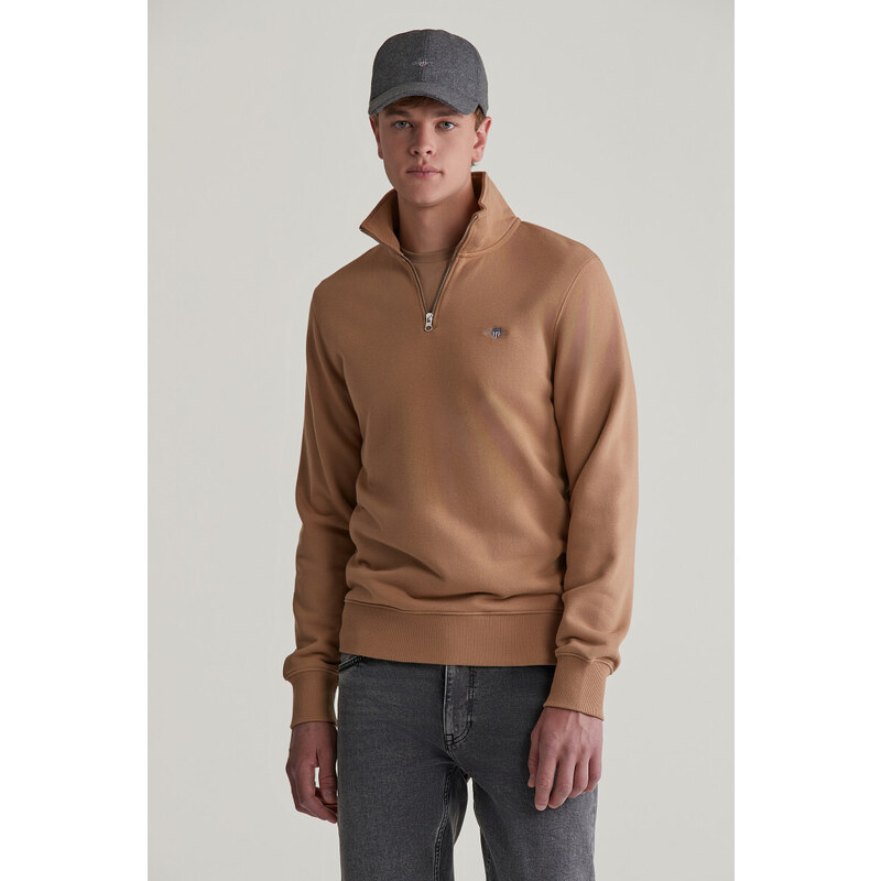 MIKINA GANT REG SHIELD HALF ZIP SWEAT WARM KHAKI 55856978