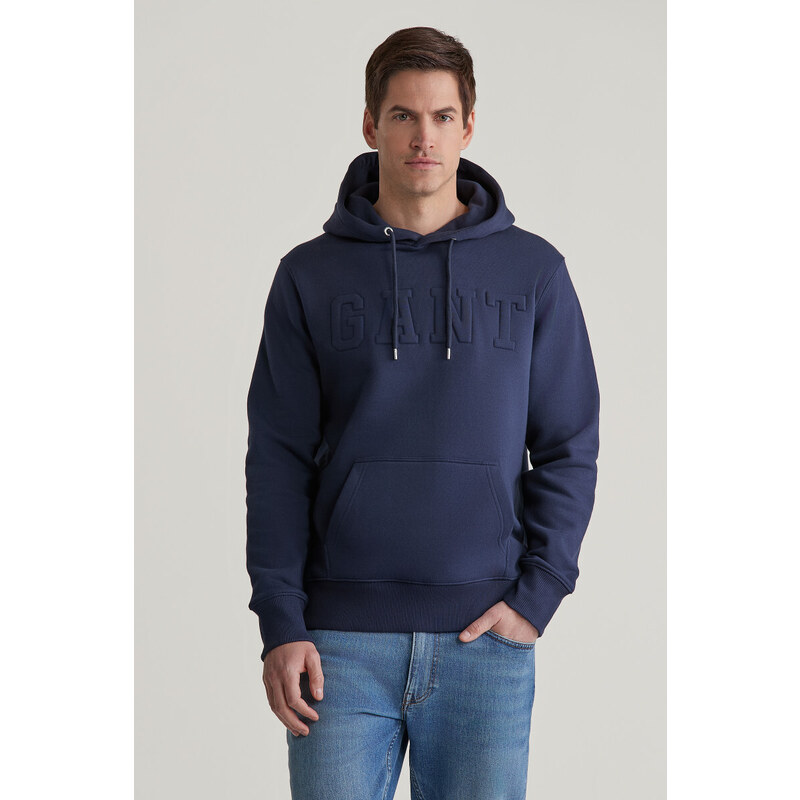 MIKINA GANT EMBOSSED SWEAT HOODIE EVENING BLUE 55856989
