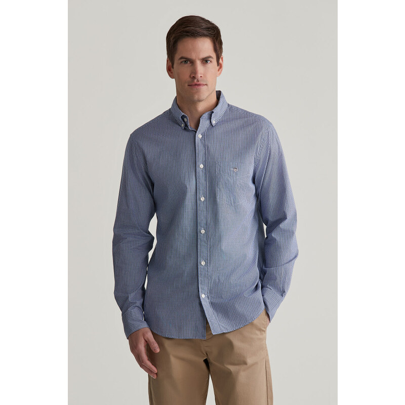 KOŠEĽA GANT REG POPLIN MICRO GINGHAM SHIRT COLLEGE BLUE 55857021