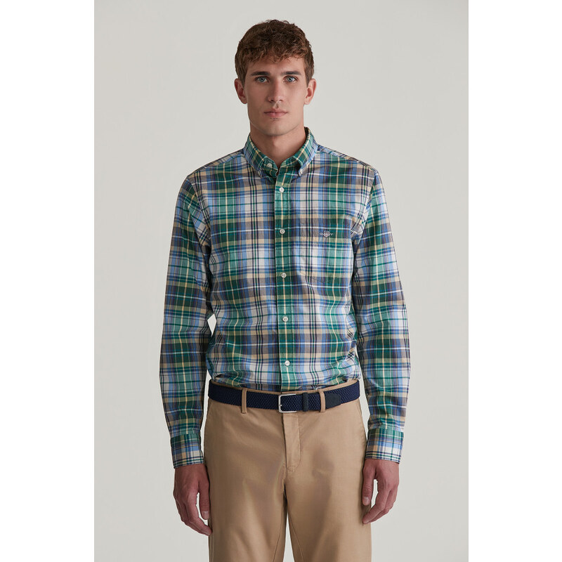 KOŠEĽA GANT REG POPLIN TARTAN CHECK SHIRT DEEP FOREST GREEN 55857023