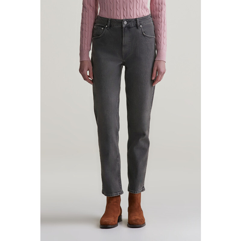 DŽÍNSY GANT STRAIGHT CROPPED JEANS BLACK VINTAGE