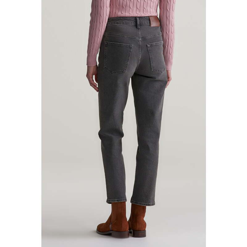 DŽÍNSY GANT STRAIGHT CROPPED JEANS BLACK VINTAGE