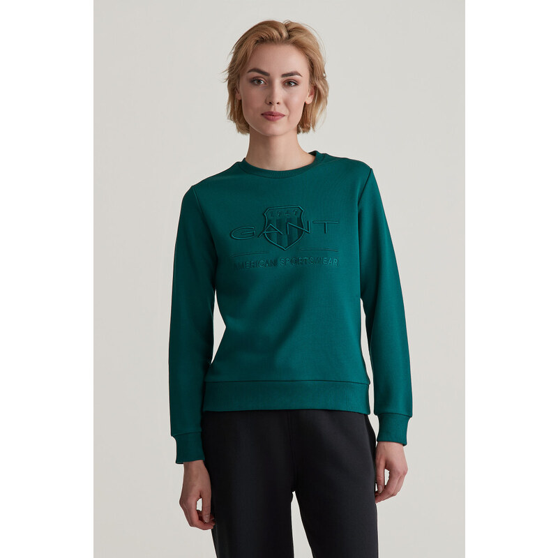 MIKINA GANT REG TONAL SHIELD C-NECK SWEAT DEEP FOREST 55857036