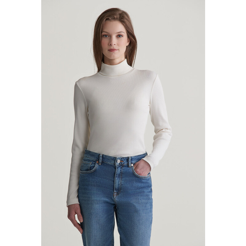 ROLÁK GANT SLIM RIB TURTLENECK EGGSHELL 55857051