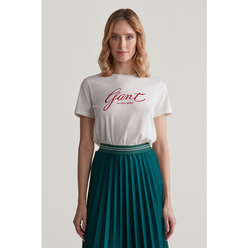 TRIČKO GANT REG SCRIPT T-SHIRT EGGSHELL 55857058