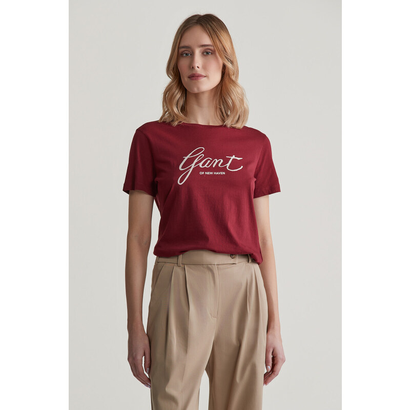 TRIČKO GANT REG SCRIPT T-SHIRT PLUMPED RED 55857059