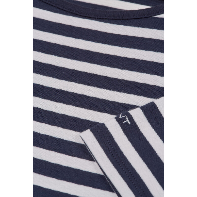 TRIČKO GANT SLIM STRIPED 1X1 RIBBED LS T-SHIRT EVENING BLUE