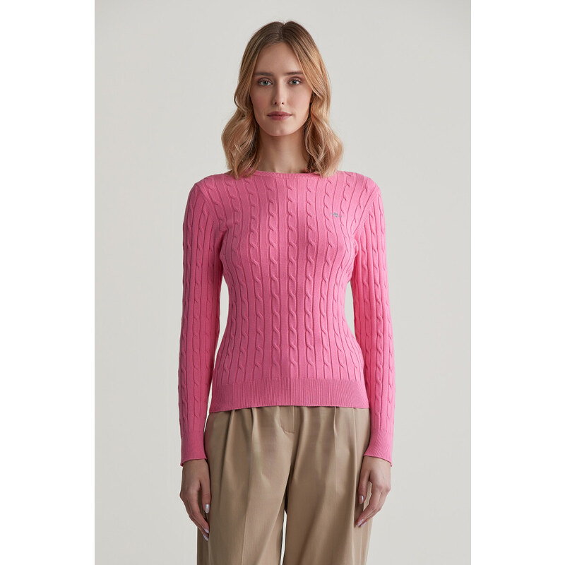 SVETER GANT STRETCH COTTON CABLE C-NECK CANDY PINK 55857091