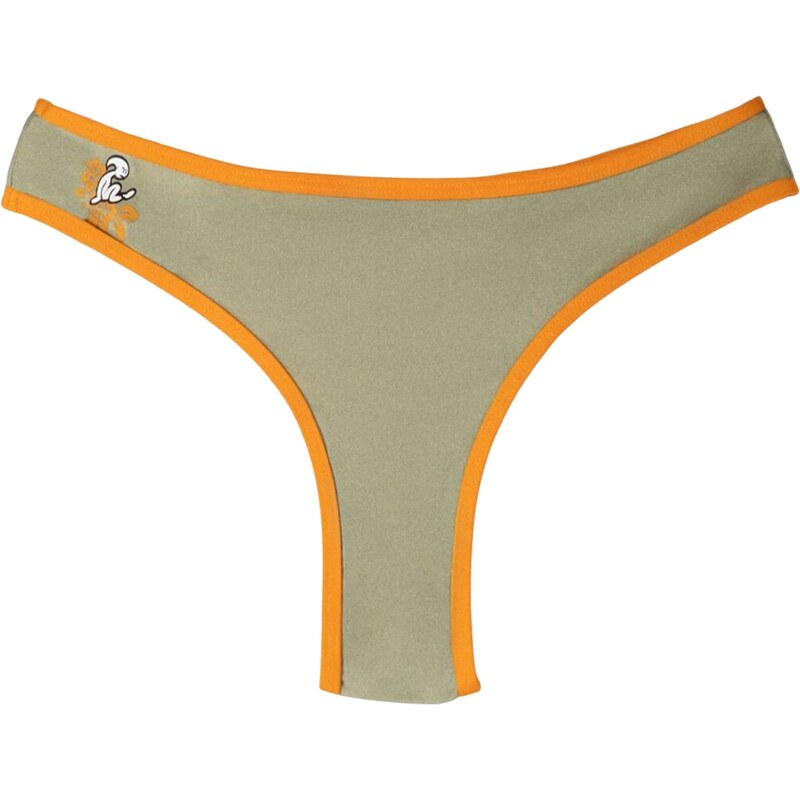 Bershka Bikinové nohavičky zelená / oranžová / čierna / biela 55888477