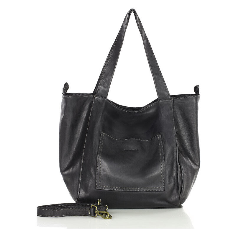 MARCO MAZZINI Kožená shopper taška | čierna v241a 55865196