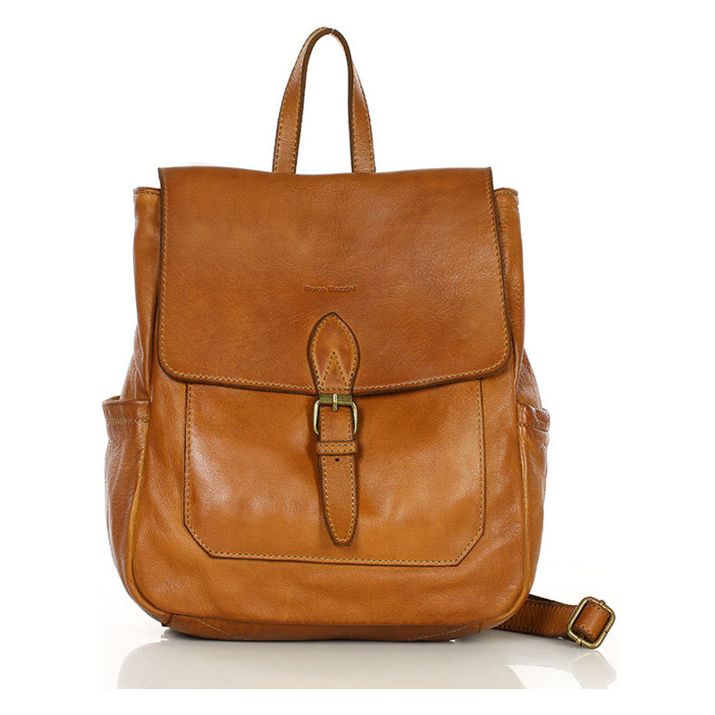 MARCO MAZZINI Kožený dámsky batoh | hnedá camel v224a 55865198