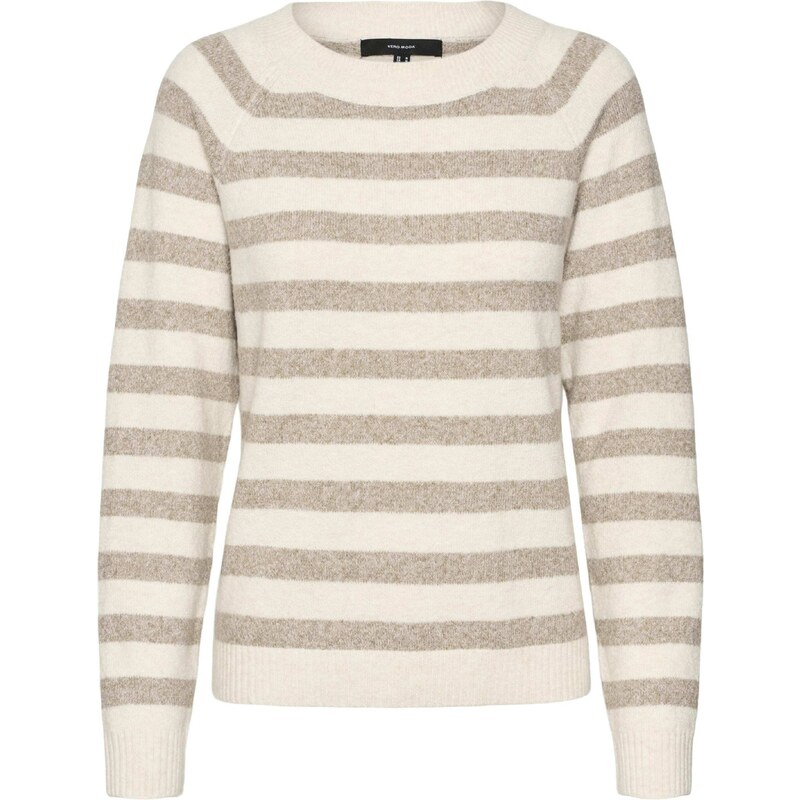 VERO MODA Sveter VMDoffy nebielená / hnedá melírovaná 55888350