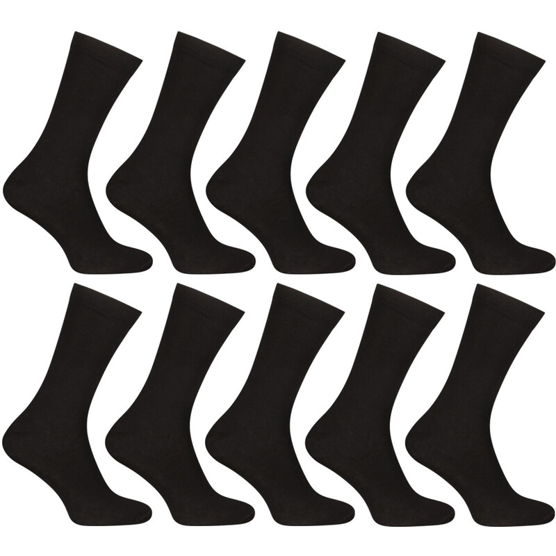 10PACK ponožky Nedeto vysoké bambusové čierne (10PBV01) 55904752