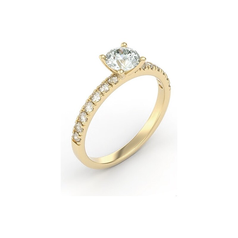 Briliantový zásnubný prsteň zo žltého zlata 22185B/ZXx 43089329