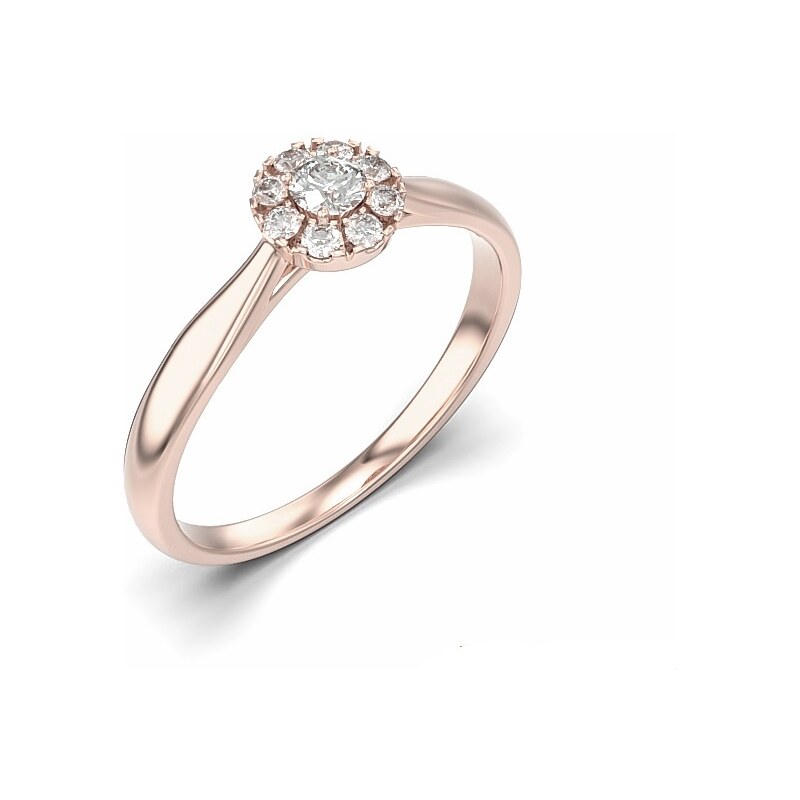 Briliantový prsteň, ružové zlato 22181B/RXx 42686238