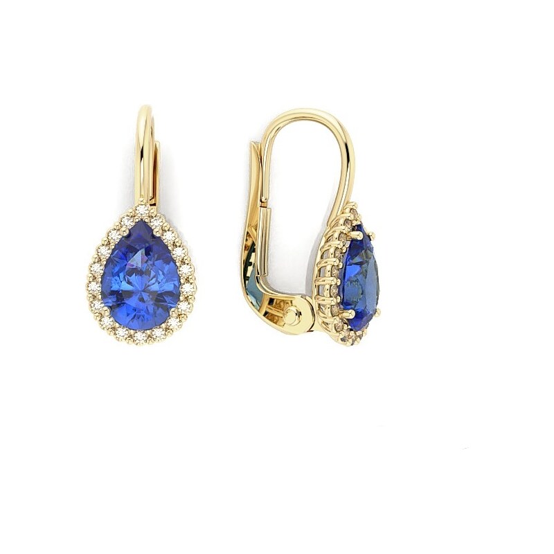 Dámske náušnice zo žltého zlata v tvare slzy 23227/ZM 44202646