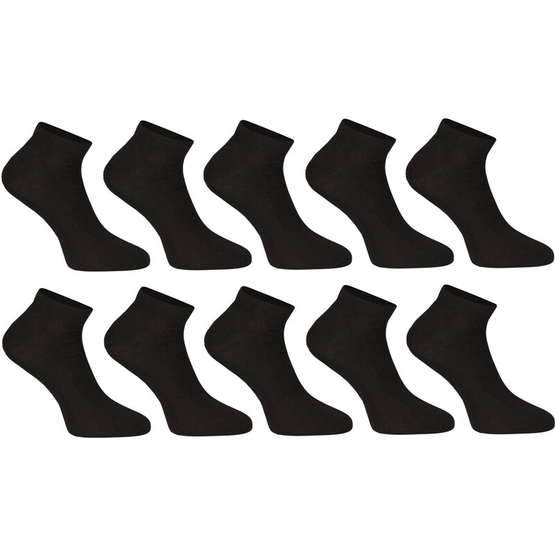 10PACK ponožky Nedeto nízke bambusové čierne (10PBN01) 55904751