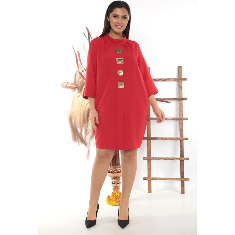 Rina Line Detailné šaty na gombíky príslušenstva - GLAMI.sk