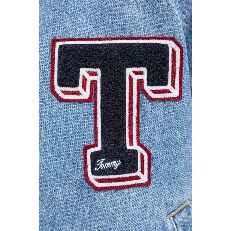 Džínsová bomber bunda Tommy Jeans prechodná, DW0DW18202