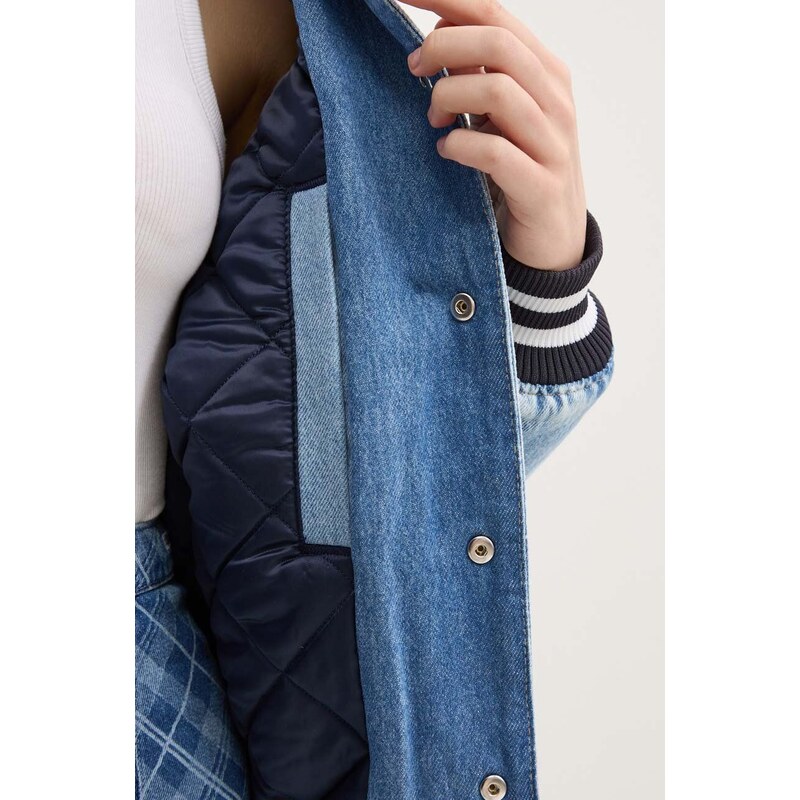 Džínsová bomber bunda Tommy Jeans prechodná, DW0DW18202