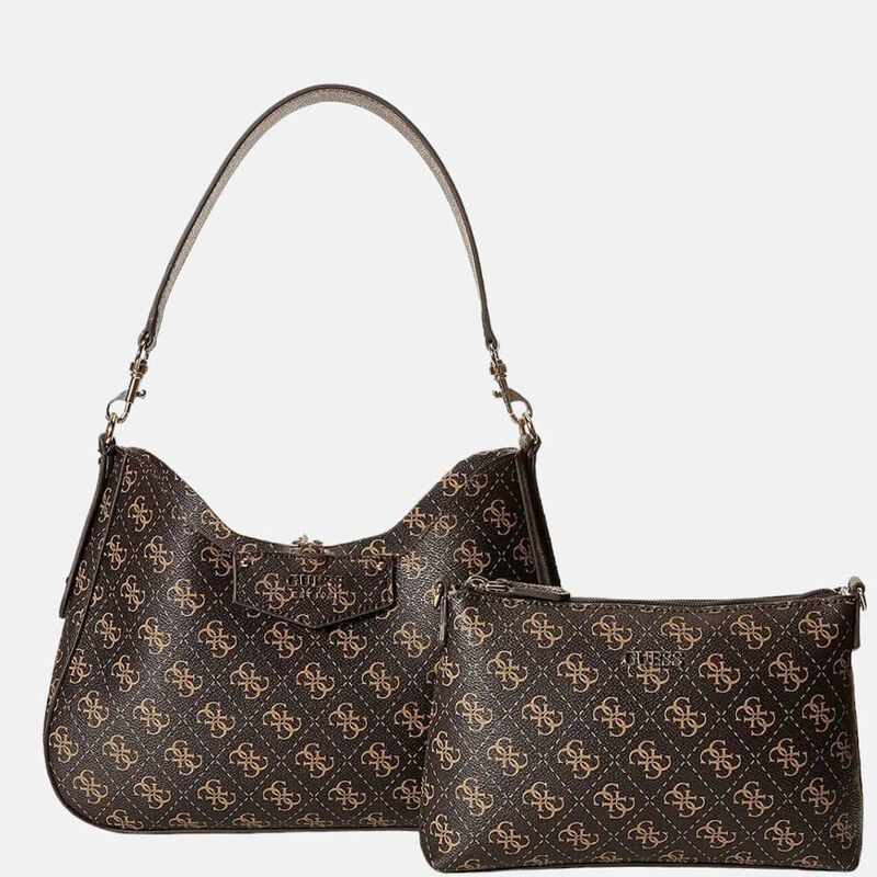 Hnědá kabelka Guess Eco Brenton 2 v 1 55930 55924322