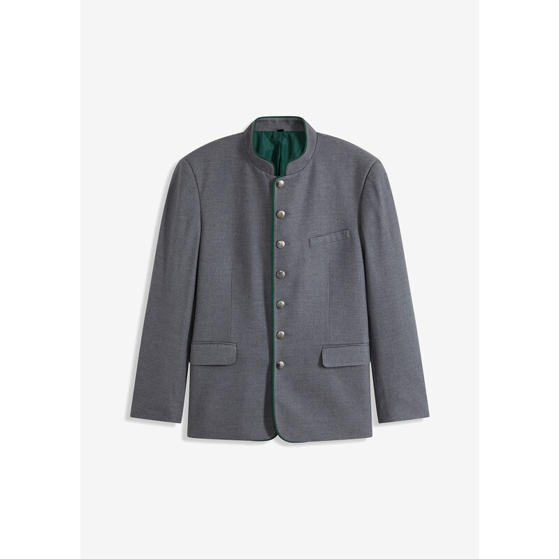 bonprix Krojové sako vo vlnenom vzhľade, farba šedá 56002701