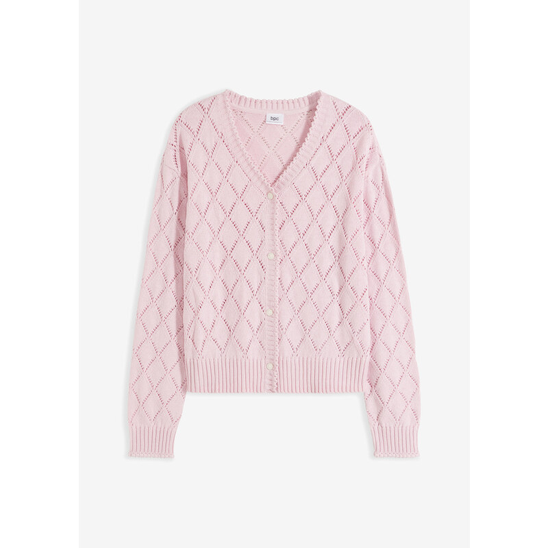 bonprix Pletený sveter, ažúrový, farba ružová 56002734