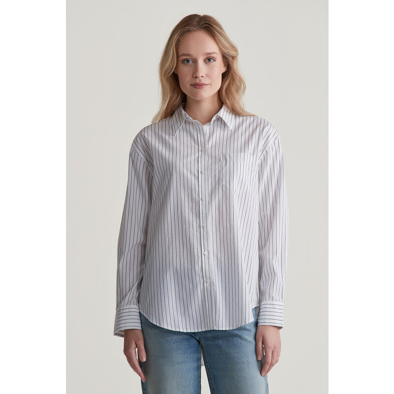 KOŠEĽA GANT REL STRIPED POPLIN SHIRT WHITE 56772036