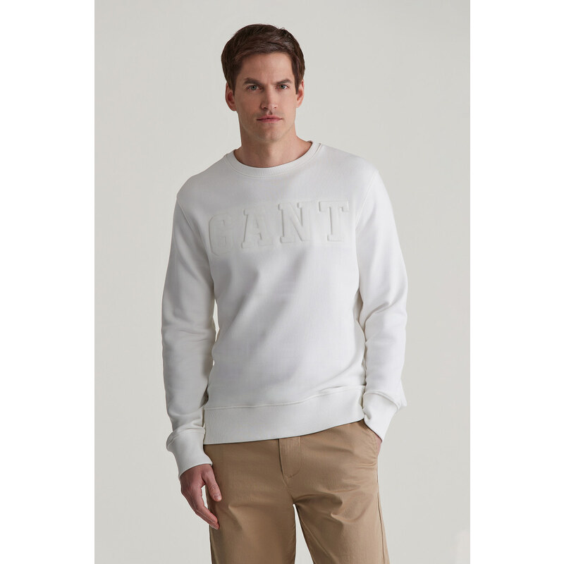 MIKINA GANT EMBOSSED C-NECK SWEAT EGGSHELL 55856991