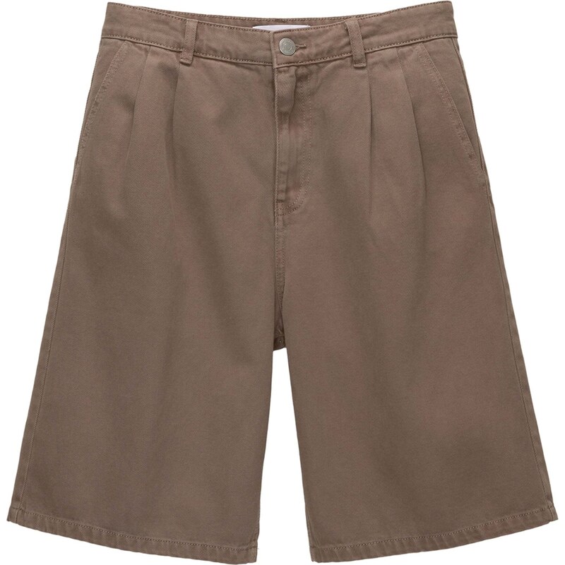 Pull&Bear Plisované rifle hnedá 58422358