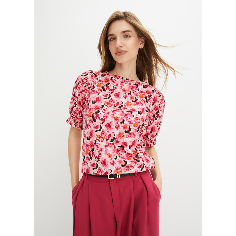 bonprix Tričko z ľahkého krepu, farba ružová 56002711