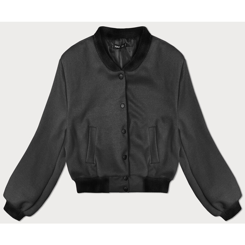 MADE IN ITALY Dámska krátka bunda bomber v grafitovej farbe (234003) 56024434