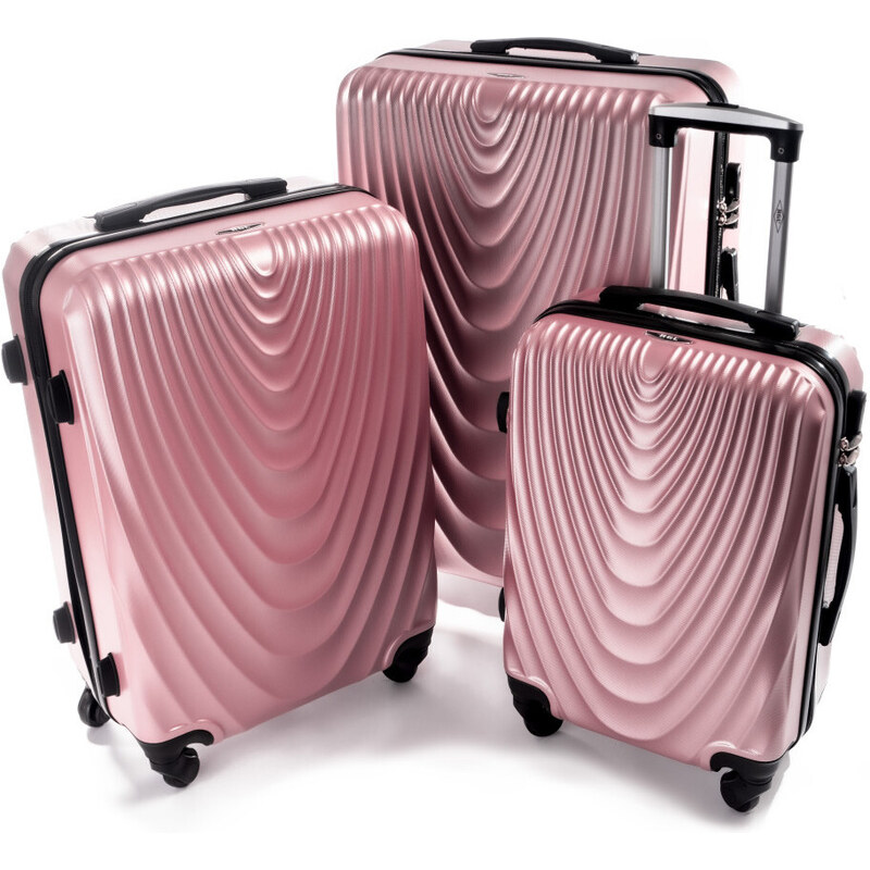 Rogal Zlato-ružová sada 3 dámskych škrupinových kufrov Motion - veľ. M 39543888