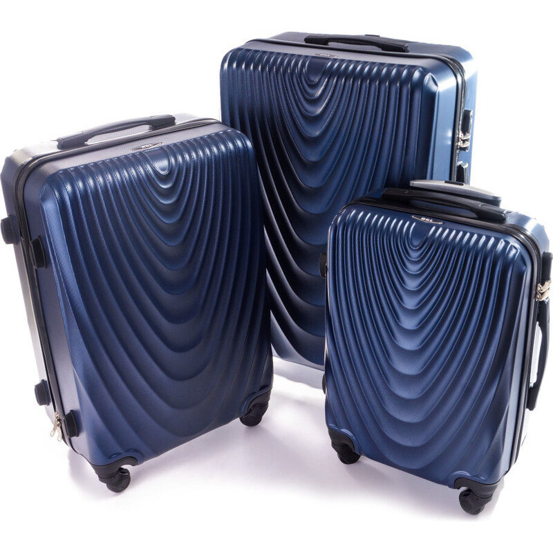 Rogal Tmavomodrá sada 3 škrupinových kufrov Motion - veľ. M, L, XL 13342259
