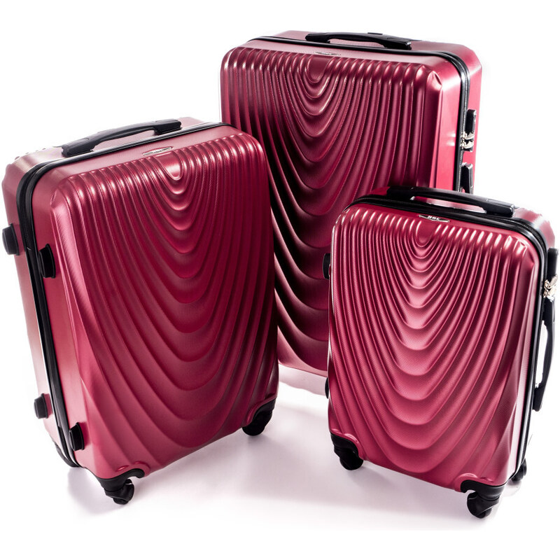 Rogal Tmavočervená sada 3 škrupinových kufrov Motion - veľ. M, L, XL 13342257