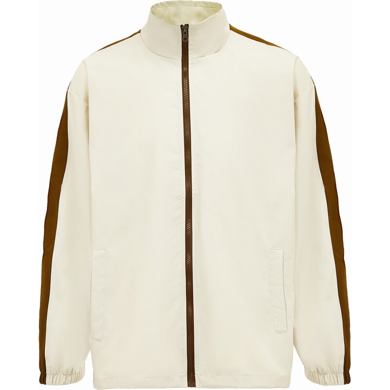 COSIMON Prechodná bunda hnedá / biela ako vlna 65792160