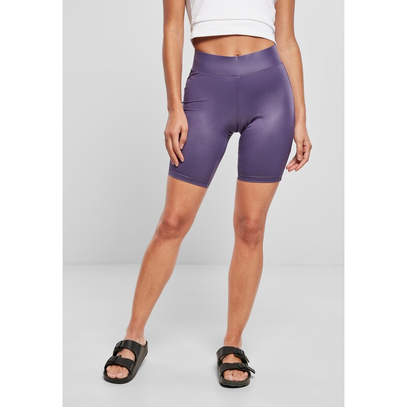 Urban Classics Womens synthetic leather cycling shorts - dark purple 56049386