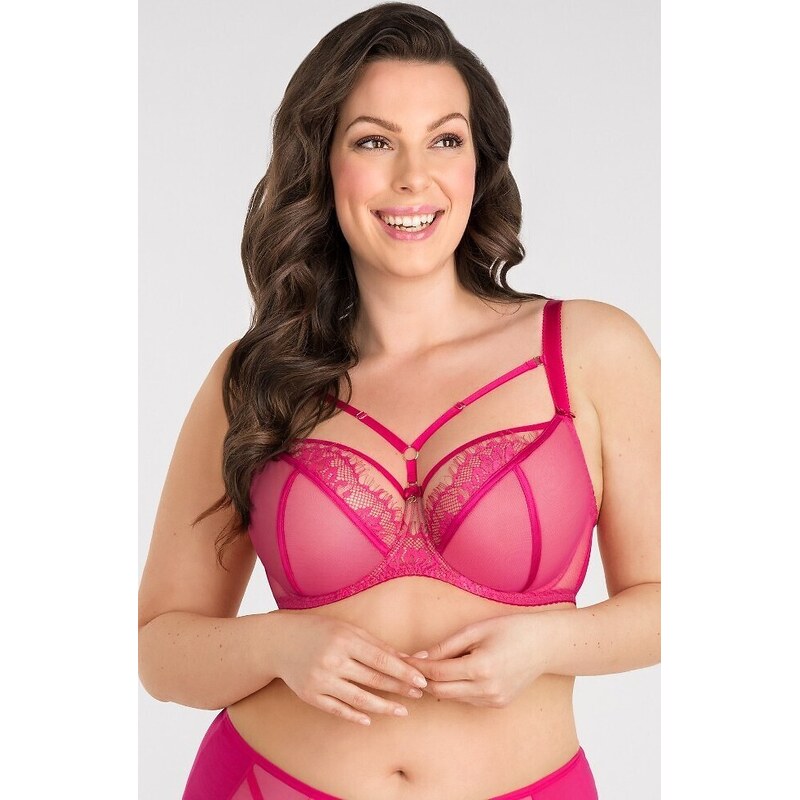 Tmavoružová zdobená podprsenka Gorsenia Paradise K 496 Paradise 56217664