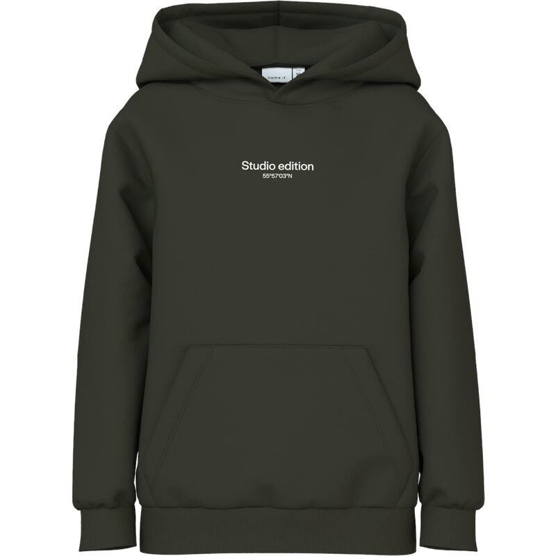 NAME IT Mikina Brody tmavozelená / biela 56955014